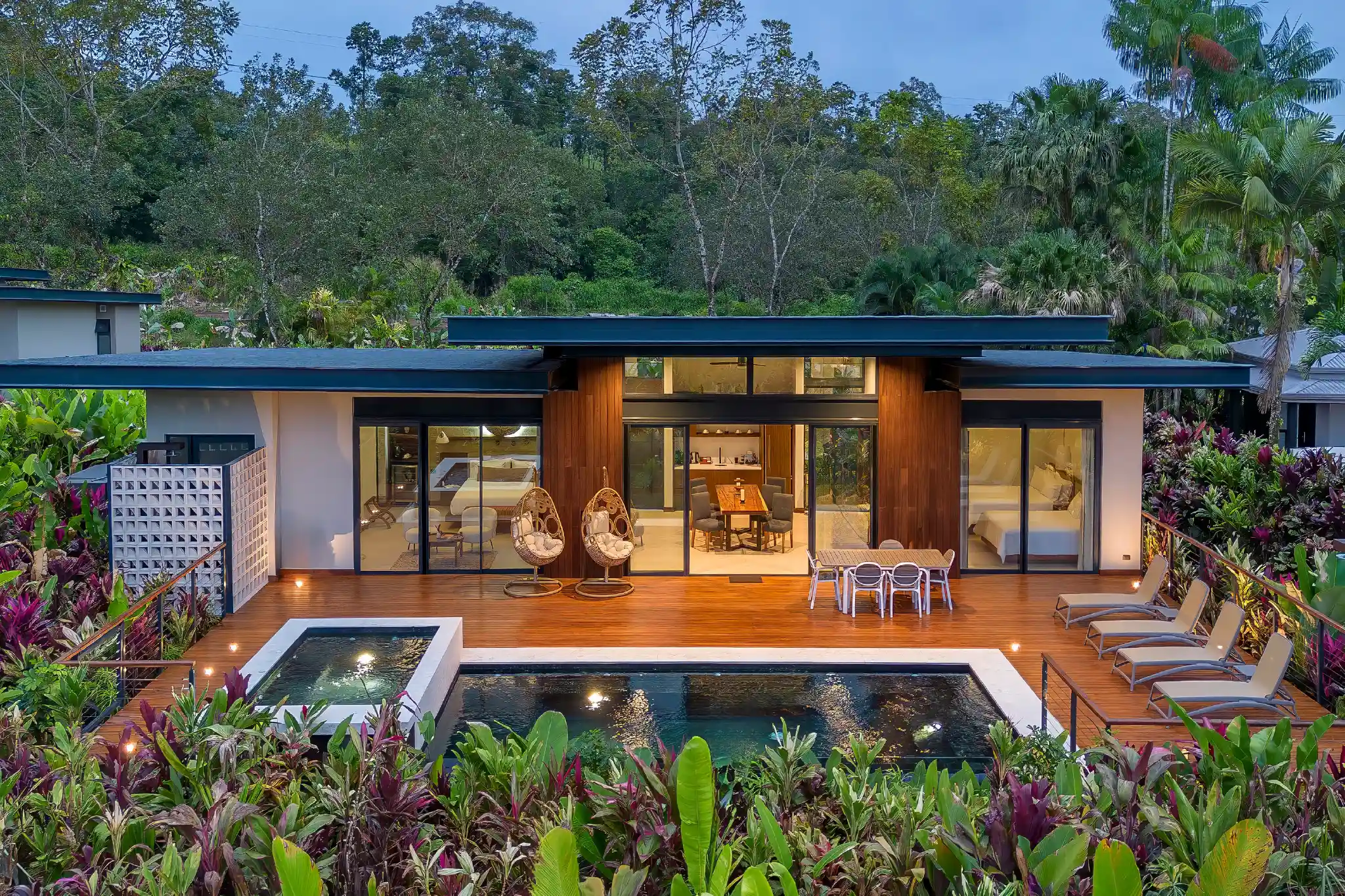 Chato suite with volcano view and private plunge pool in Arenal Manoa Hot Springs Resort